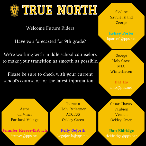 Middle school  counselors assisting with each feeder middle school.